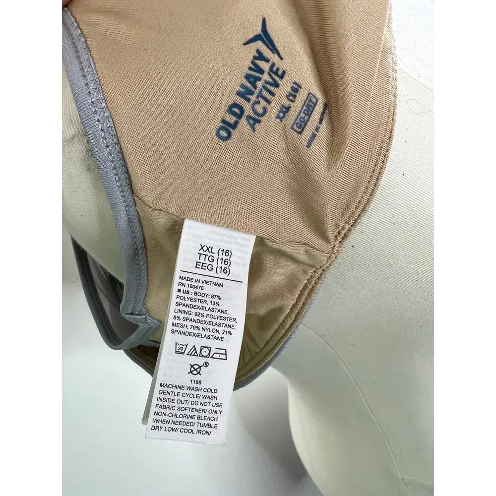 Old Navy Active Iridescent Silver Shine Go Dry Kid's Sports Bra Size XXL/16